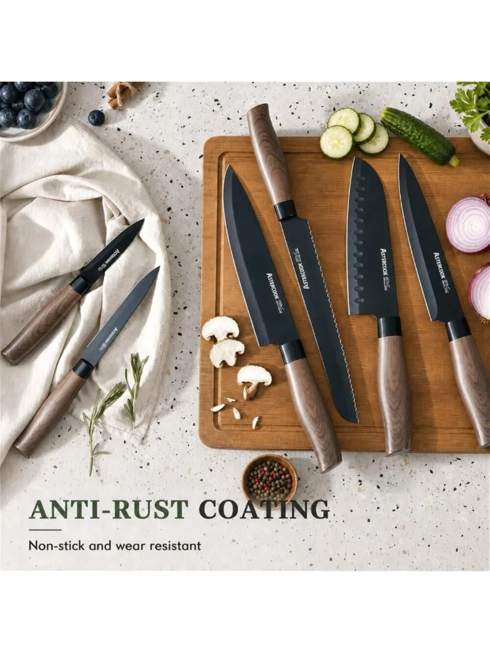 13-Piece Kitchen Knife Set - Non-Stick, Ergonomic, Dishwasher Safe, Gift-Ready!